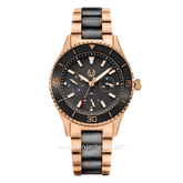 CHRIST VERRA Lady Bold CV 12351L-58 BLK Black Rosegold Stainless Steel Ceramic Strap